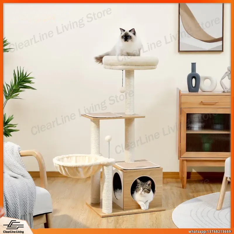 Cat Scratching Post - Современный многоуровневый деревянный комплекс для кошек: