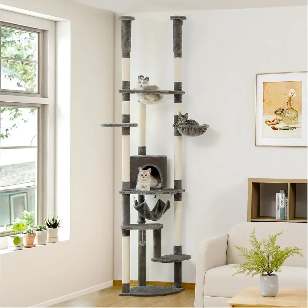 Cat Scratching Post - Регулируемая по высоте кошачья лежанка-башня: просторный