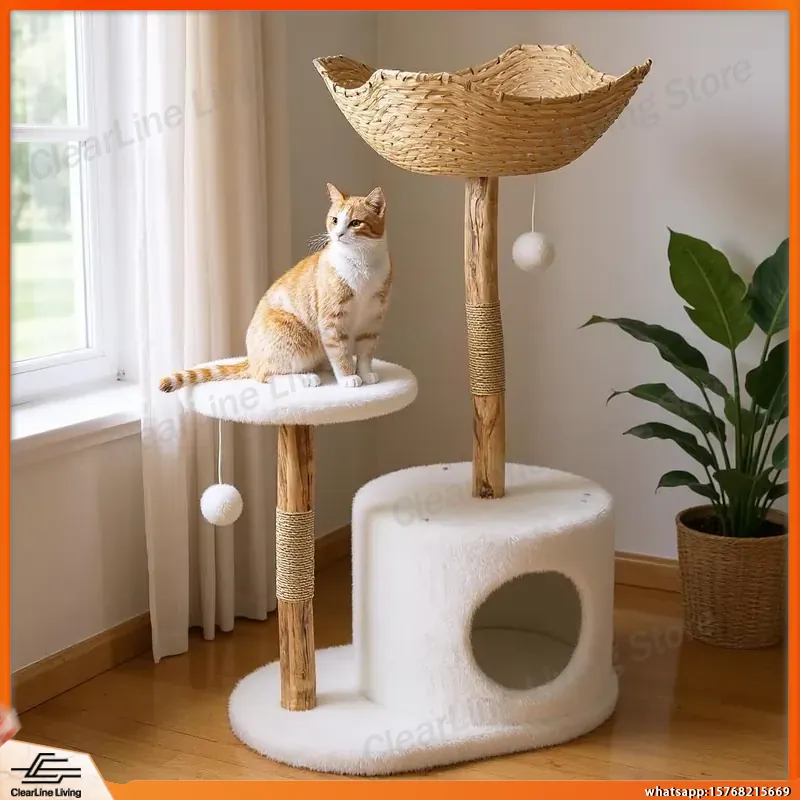 Cat Scratching Post - Многоуровневая лежанка-башня для кошек с уютной