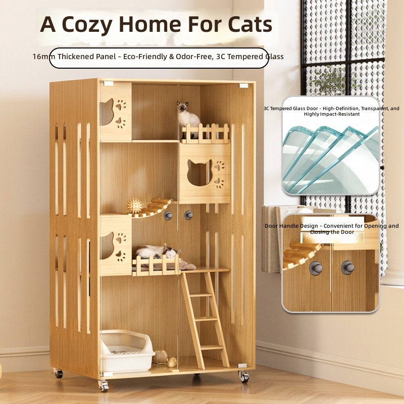 Cat Scratching Post - Большой многоуровневый домик для кошек, деревянная