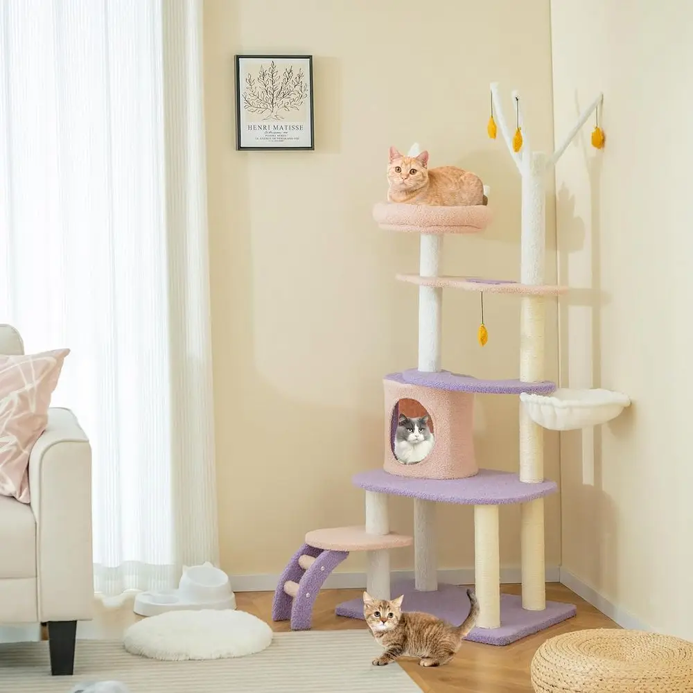 62-дюймовая многоуровневая леж – обзор и цена Cat Scratching Post