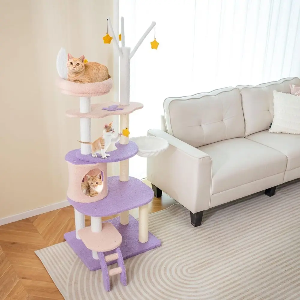 62-дюймовая многоуровневая леж – обзор и цена Cat Scratching Post