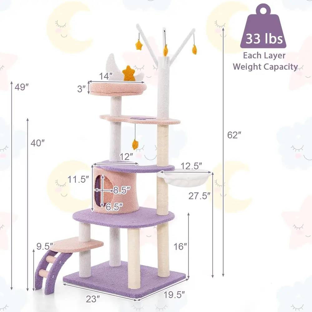 62-дюймовая многоуровневая леж – обзор и цена Cat Scratching Post