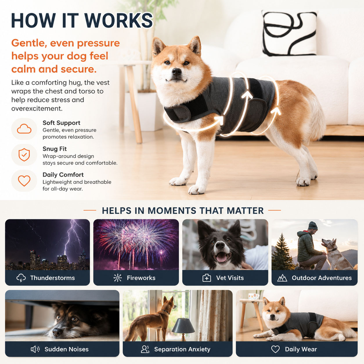 Успокаивающий жилет для собак  – обзор и цена Dog Anxiety Vest